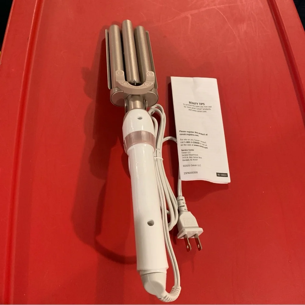 Conair Double Ceramic Hair Waver 3 Barrel Curling Iron Model CD704R